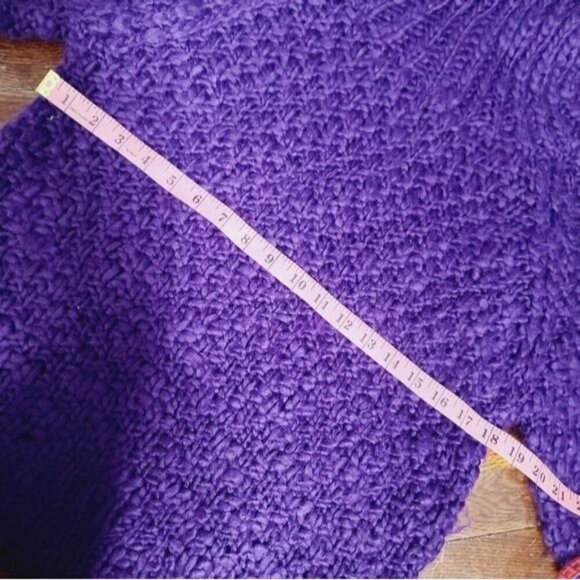 Chelsea & Theodore Purple Chunky Loose Knit Rolled Turtleneck Sweater - Picture 9 of 11